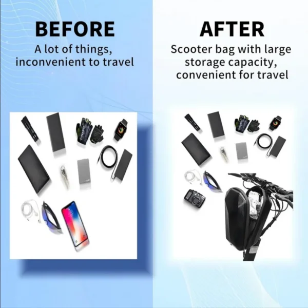 Electric Scooter Bag Storage Electric Bike Handlebar Bag Scooter Storage Bag with Large Capacity Waterproof Front Handlebar Bag - Image 6