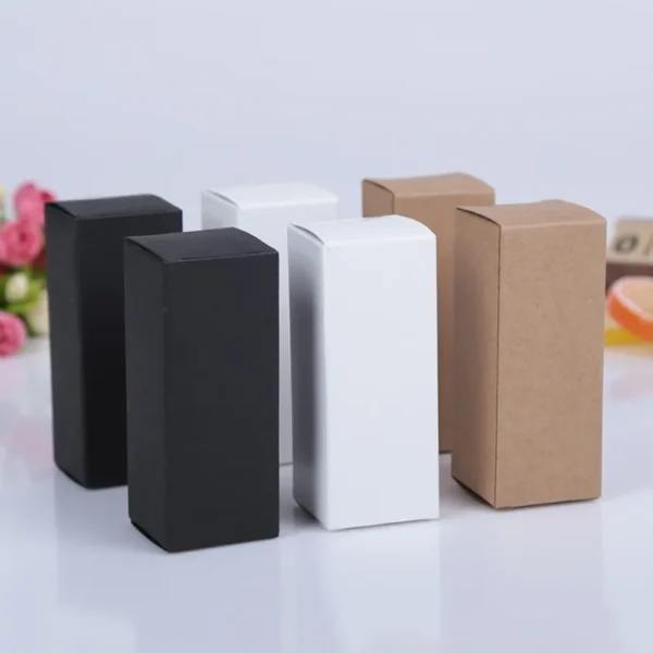 Get 50pcs White Black Kraft Paper Tube Cardboard Boxes Essential oil bottle packaging box Blank Cosmetic Storage Box - Image 7