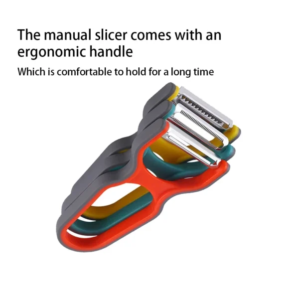 3Pcs Stainless Steel Multi-function Potato Peeler Fruit Vegetable Chopper Mini Spud Slicer Grater Set Random Color Kitchen Tools - Image 3