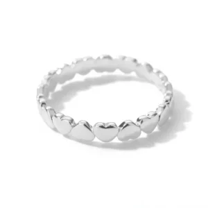 Stainless Steel Heart Rings For Women Gold Color Heart Engagement Wedding Ring Luxury Wedding Aesthetic Fashion Jewelry Gift