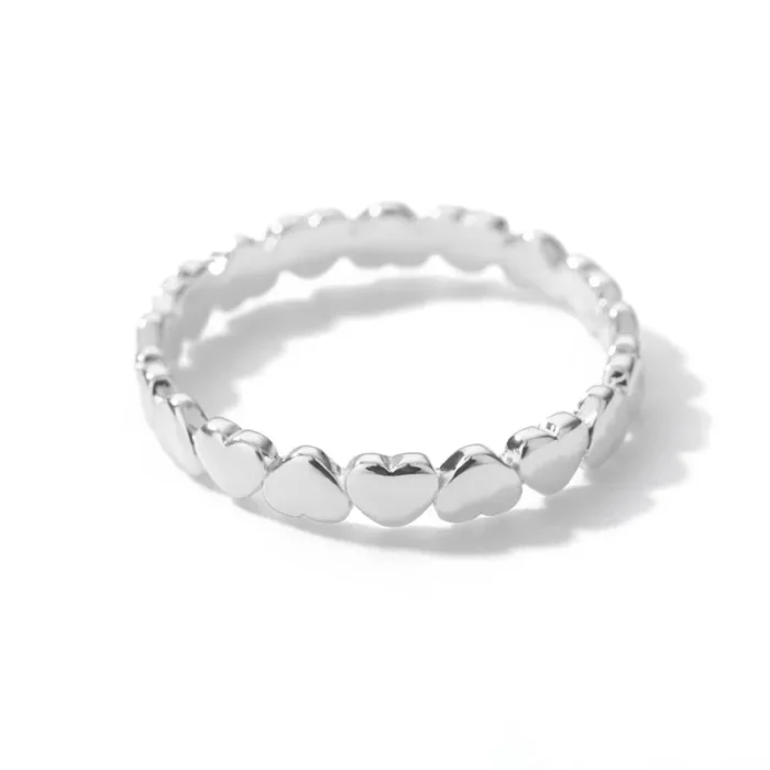 kf-S7ef28e09cfe94fde822c4e3756fa2b24g Stainless Steel Heart Rings For Women Gold Color Heart Engagement Wedding Ring Luxury Wedding Aesthetic Fashion Jewelry Gift - Image 5