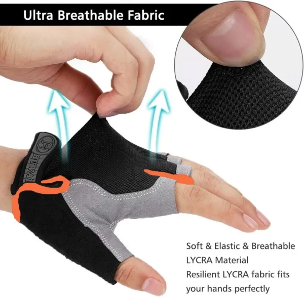 Cycling Gloves Anti Slip Shock Breathable Half Fingerless Gloves Bike Mtb Gloves Sport Mittens Cycling Bicycle Gloves - Image 6