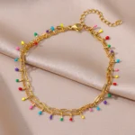 Boho Drops Anklets For Women Gold Color Stainless Steel Anklet Luxury Wedding Aesthetic Jewelry Gift - Image 3
