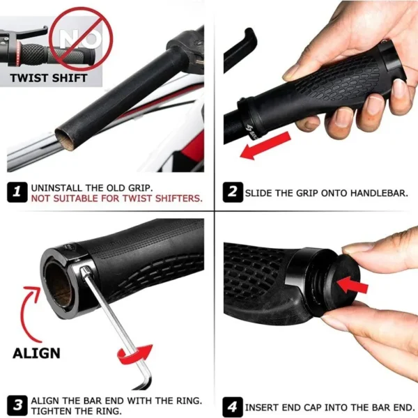 Anti Skid Rubber Bicycle Grips Mountain Bike Lock On Bicycle Handlebars Grips 2.5cm MTB Road Cycling Skid Proof Grips - Image 4