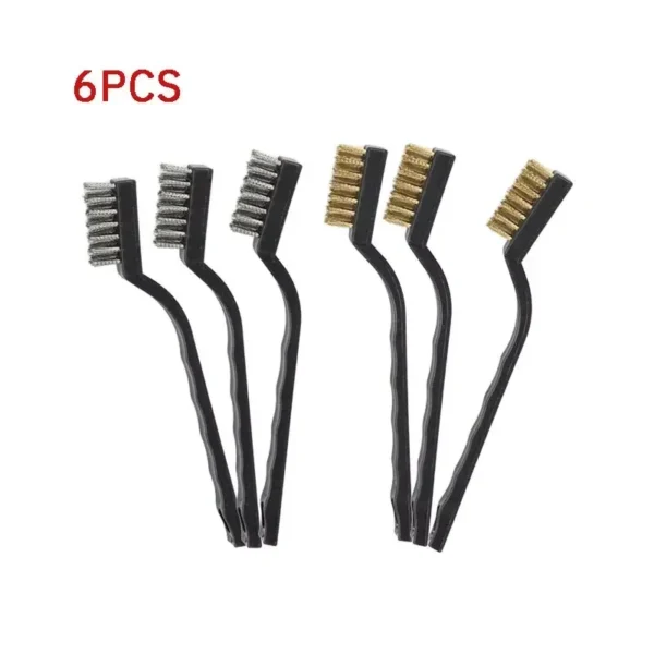 6/12 Pcs Industrial Mini Wire Brushes, Stainless Steel & Copper Bristles for Hard Dirt Cleaning, Heavy Duty Cleaning Tool - Image 5