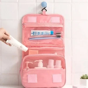 1pc Travel Toiletry Bag, Portable Cosmetic Wall Hanging Makeup Storage Bag For Shower Room Accessories
