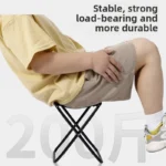 Lightweight Aluminum Alloy Portable Folding Stool Compact Foldable Chair for Outdoor Camping Fishing Travel Commuting Sports - Image 2