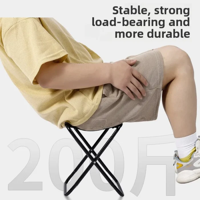 Lightweight Aluminum Alloy Portable Folding Stool Compact Foldable Chair for Outdoor Camping Fishing Travel Commuting Sports - Image 2