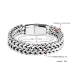 Stainless Steel Braided Double Row Front and Rear Fish Scale Alloy Magnetic Buckle Bracelet with Keel Jewelry New Model - Image 3