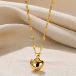Stainless Steel Love Heart Necklace For Women 2025 New Trendy Lip Chain Simple Pendant Necklace Jewelry free shipping - Image 2