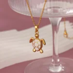 Colored Turtle Pendant Necklace for Women Summer Beach Female Charm Necklace Beads Chain Cute Stainless Steel Jewelry collar - Image 5