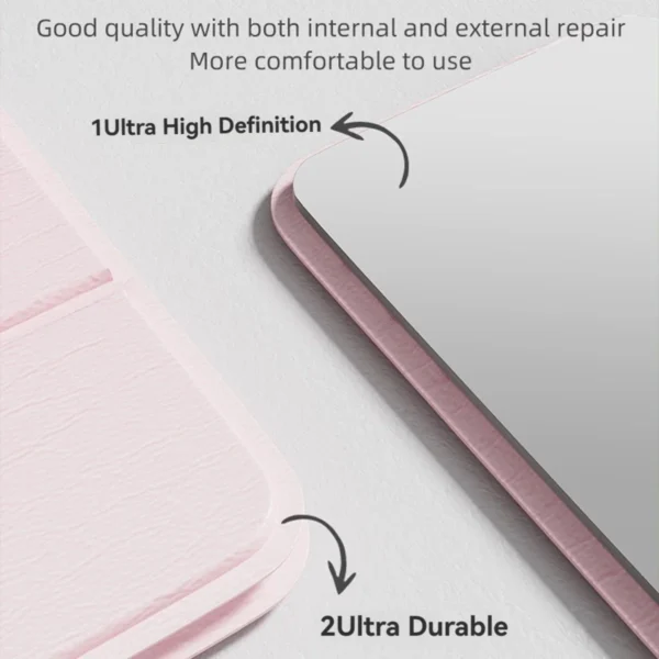 Portable Handheld Mini Makeup Mirror, Dormitory Tabletop And Office Use, Adjustable And Portable Folding Mirror - Image 2