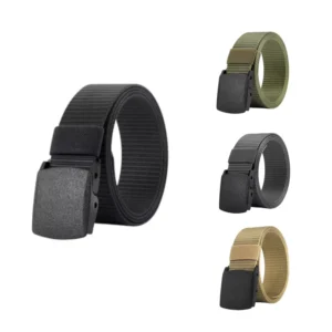 Nylon Military Tactical Men Belt 2 Pack Webbing Canvas Outdoor Web Belt with Plastic Buckle gift for Men