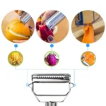 Stainless Steel Multifunction Peeler, Fruit & Vegetable Grater, Julienne Slicer for Potato, Carrot, Cucumber, Kitchen Tool - Image 5