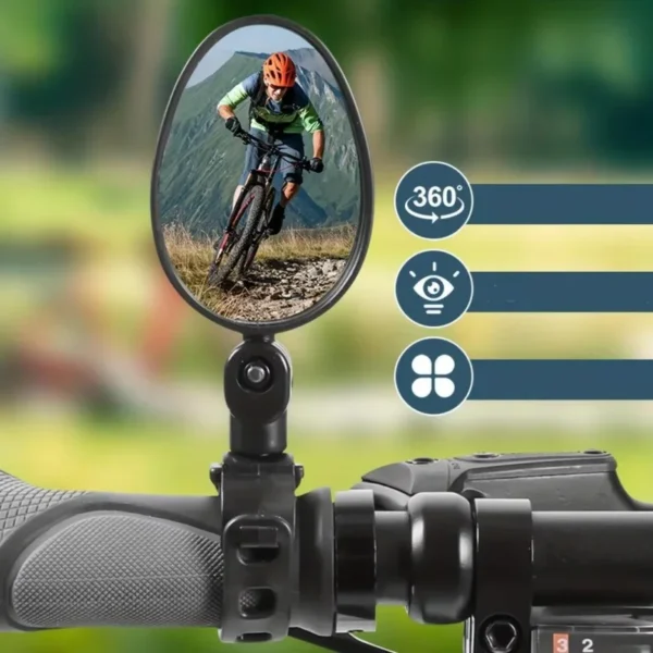 Bike Mirror 360 Degree Adjustable Rotatable Handlebar Mirror Wide Bycicle Accessories Cycling Rear View Mirror - Image 4