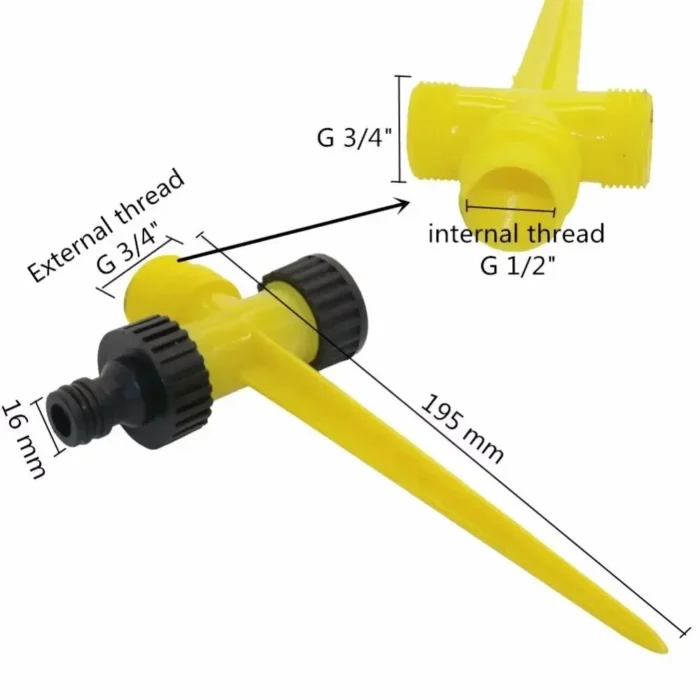 kf-S8e9bbbbb227d4bfebc9b7a2b95004422z Adjustable Rocker Impact Sprinkler, 360° Rotary Watering Nozzle for Lawn, Garden, Agriculture Irrigation - Image 4