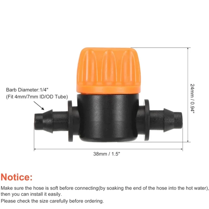 kf-S8f9944c2cf9f4f3e9e96230839dcef91T 20Pcs Hose Valve Garden Tap Connectors for Drip Irrigation System, 4/7mm Water Flow Control Fittings - Image 4