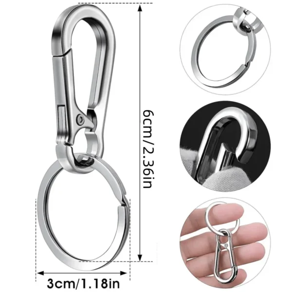 4Pcs Carabiner Clip Keychain Metal Carabiner Shape Key Ring Keyring Key Holder Clips Hook Holder Organizer for Car Keys Finder f - Image 4