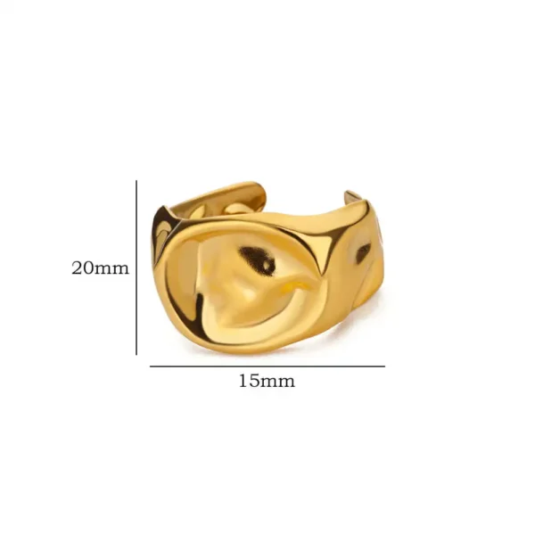 Irregular Rings For Women Gold Color Stainless Steel Geometric Ring Fashion Simple Party Christmas Party Jewelry Gift Femme - Image 5