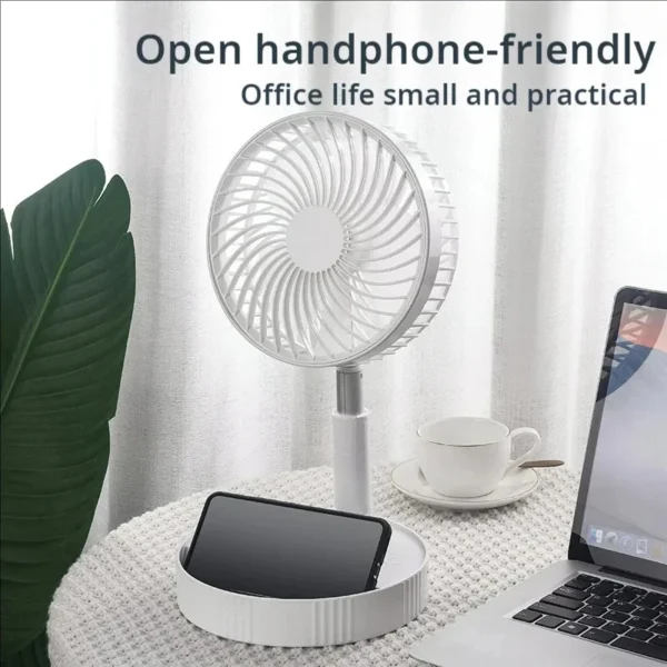 kf-S973efece36a1467d85bbec2430f645b6I Retractable Fan USB Charging Folding Portable Mini Electric Fan Dormitory Outdoor Cooling Appliances Adjustable Home Fans - Image 1