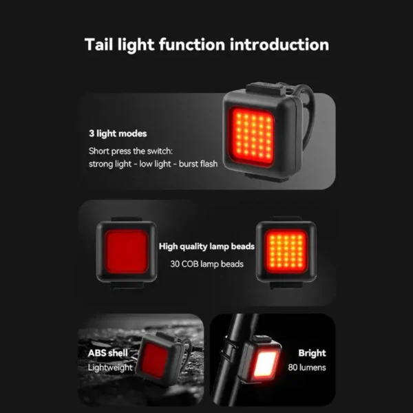 2 PCs Mini Mountain Bike Light Multifunctional Strong Light Bicycle Front Light Outdoor Backpack Buckle Light Bicycle Flashlight - Image 3