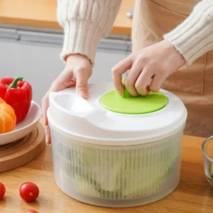 Salad Spinner for Leafy Vegetables, Lettuce Washer & Dryer, Kitchen Greens Drainer Strainer Crisper Tool