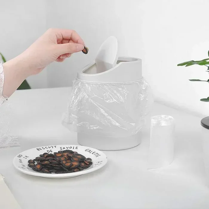 Mini Desktop Bin Small Trash Can Tube with Cover Bedroom Trash Can Garbage Can Clean Workspace Storage Box Home Desk - Image 6