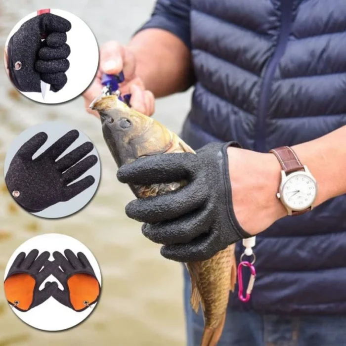 kf-S98e62abfcc354d9792364887d4402185r Fishing Catching Gloves Magnet Release Anti-slip Protect Hand From Puncture Scrapes Waterproof Fishing Gloves - Image 6