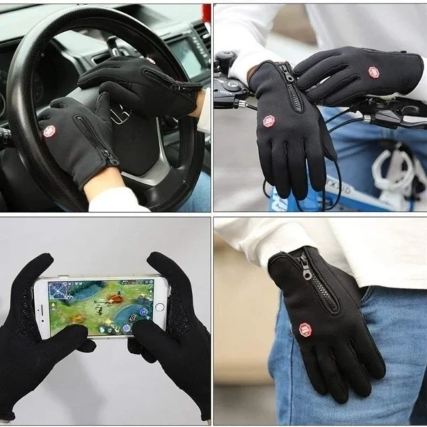Winter Gloves For Men Waterproof Windproof Cold Gloves Snowboard Motorcycle Riding Driving Warm Touchscreen Zipper Glove - Image 6