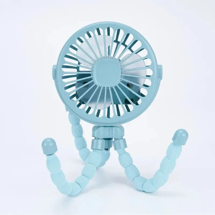 kf-S9a01f90f14054835aa77a56040a880fd2 Multi Functional Student Baby Stroller Portable USB Rechargeable Lithium Battery Octopus Mini Fan - Image 5