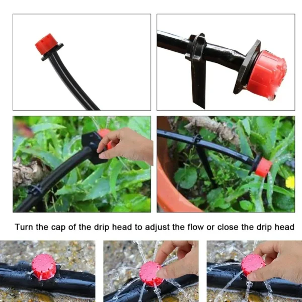10/50pcs Adjustable Drip Irrigation Sprinklers, 1/4'' Micro Drippers for Watering System, Emitter for Garden Plants - Image 2