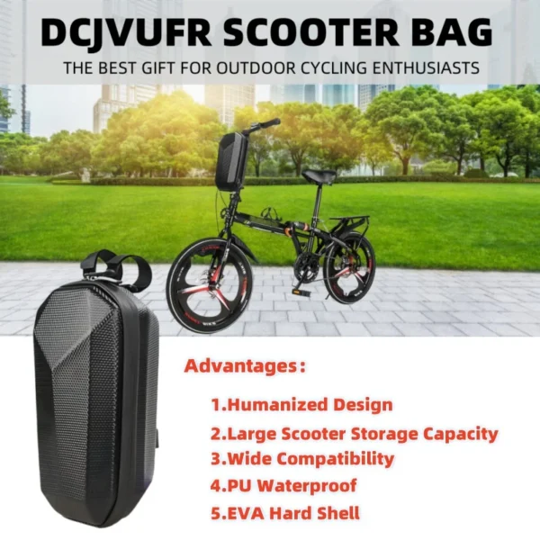 Electric Scooter Bag Storage Electric Bike Handlebar Bag Scooter Storage Bag with Large Capacity Waterproof Front Handlebar Bag - Image 7