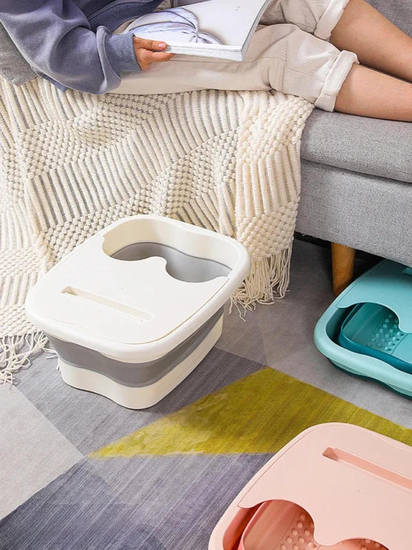 Foldable Footbath Massage Bucket Soaking Bucket Folding Basin Spa Foot Bath Bucket Household Sauna Bathtub Pedicure Bath Bathtub - Image 5