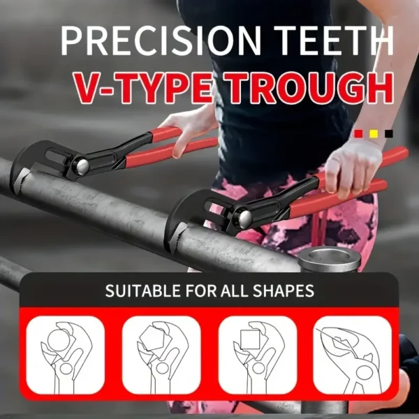 Adjustable Multifunctional Pump Pliers, Large Opening Pipe Pliers, Multipurpose Power Pliers for Plumbing & DIY Projects - Image 2
