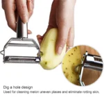 Stainless Steel Multifunction Peeler, Fruit & Vegetable Grater, Julienne Slicer for Potato, Carrot, Cucumber, Kitchen Tool - Image 4