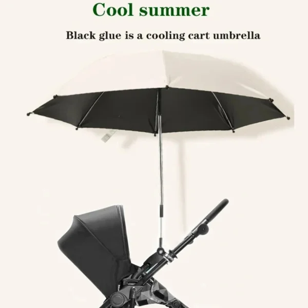 Baby Stroller Folding Umbrella UV Sun Rain Protection Parasol 360 Degrees Adjustable Universal Stroller Sunshade Canopy CoverBab - Image 2
