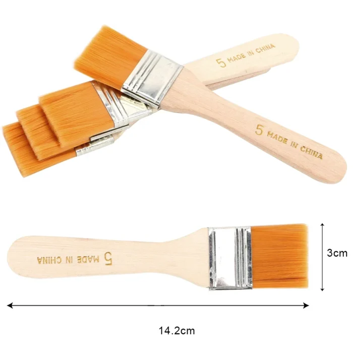 kf-S9dca3954133d4d5a9722a7526c9b7e83T 4Pcs/Set Hair Painting Brush Acrylic Paints Nylon Oil Paint Brush Watercolor Paint Drawing Art Supplies Wood Handles - Image 5