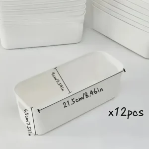 6pcs Stackable Storage Bins Versatile Organizer Set Office,Home,Closet Durable Containers Stationery,Cosmetics,Socks,Underwear