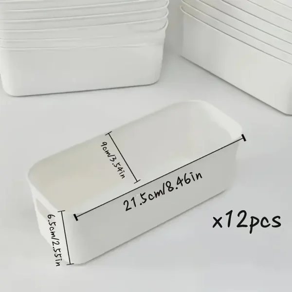 6pcs Stackable Storage Bins Versatile Organizer Set Office,Home,Closet Durable Containers Stationery,Cosmetics,Socks,Underwear - Image 3