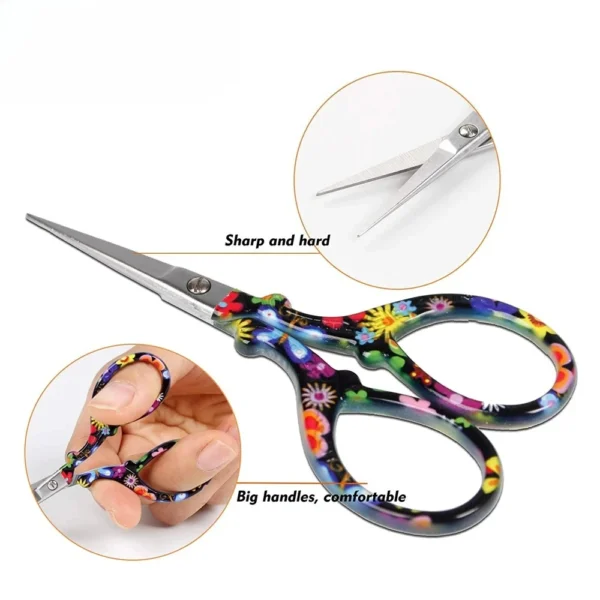 1PC Sharp Embroidery Scissors Sewing scissors with Leather Scissors Cover for Needlework Craft Sewing Handicraft DIY Tool - Image 6