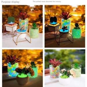 50/100/200pcs Glow In The Dark Pebbles Resin Luminous Stones For Landscape Garden Paths Potted Plants Parks Aquarium Decor