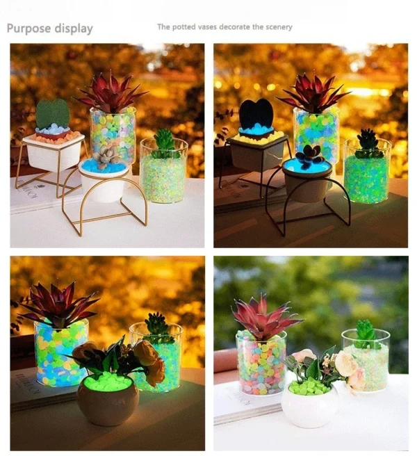 50/100/200pcs Glow In The Dark Pebbles Resin Luminous Stones For Landscape Garden Paths Potted Plants Parks Aquarium Decor - Image 3