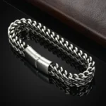 Stainless Steel Braided Double Row Front and Rear Fish Scale Alloy Magnetic Buckle Bracelet with Keel Jewelry New Model - Image 7