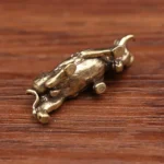 Brass Lucky Bull Statue, Copper Animal Figurine for Home & Office Desk Decor, Wealth Bring Ornaments - Image 2