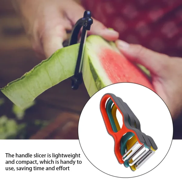 3Pcs Stainless Steel Multi-function Potato Peeler Fruit Vegetable Chopper Mini Spud Slicer Grater Set Random Color Kitchen Tools - Image 4