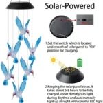 1set Blue Wind Chimes Solar Power Generation for Courtyard and Outdoor Decoration Wind Chimes and Pendants1set Blue Wind Chimes - Image 6