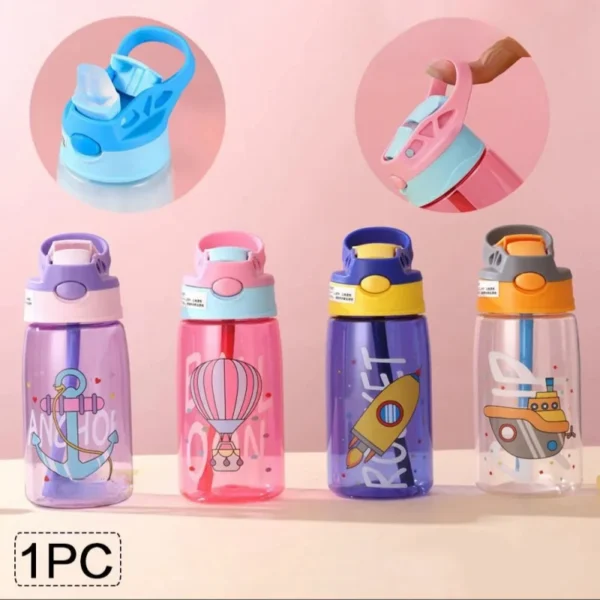 1PC Kids Water Sippy Cup Kids Water Bottle with Straw and Handle Portable Drinking Bottle Cup Children - Image 7