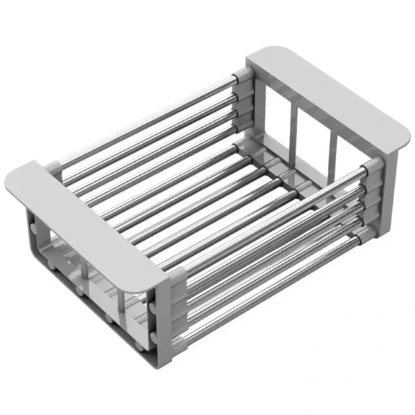 Folding Kitchen Sink Drain Rack, Stainless Steel Dish Drain Basket for Washing Dishes, Space-Saving Sink Organizer - Image 3