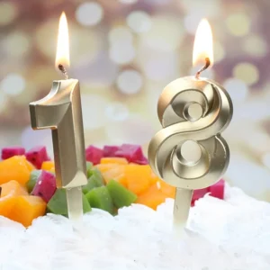 3D Gold Diamond Number Candles Large Birthday Cake Topper Wedding Anniversary Party Decorations for Home Celebration Supplies