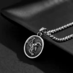Vintage Simple Alien Human Coin Pendant Choker Necklace for Men Trendy Punk Long Chain on the Neck Jewelry Accessories Male Gift - Image 3
